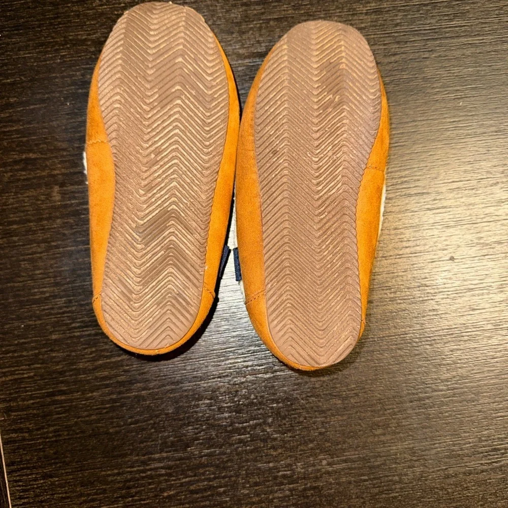Ralph Lauren Tan Suede Slippers with Bear Motif